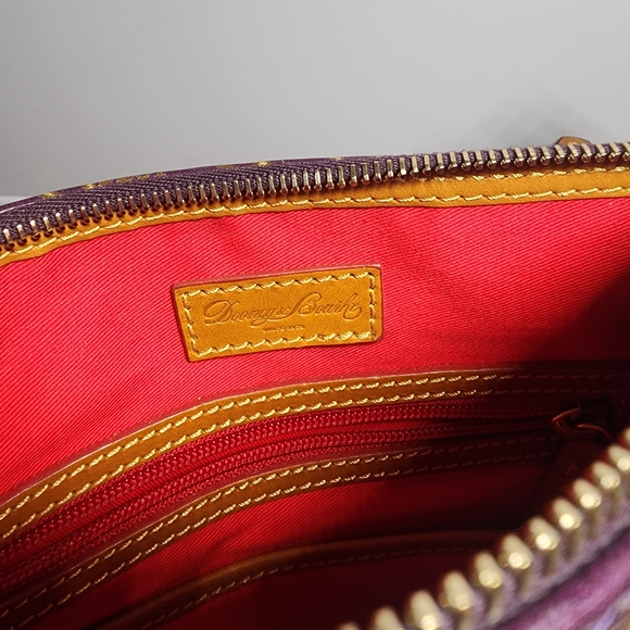 Dooney & Bourke Purple and Brown Logo Crossbody Bag - Picture 8 of 8